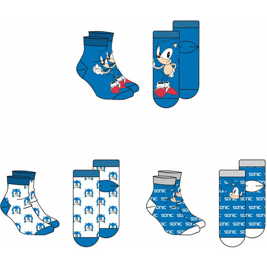 PACK 3 CALCETINES SONIC THE HEDGEHOG ADULTO SURTIDO